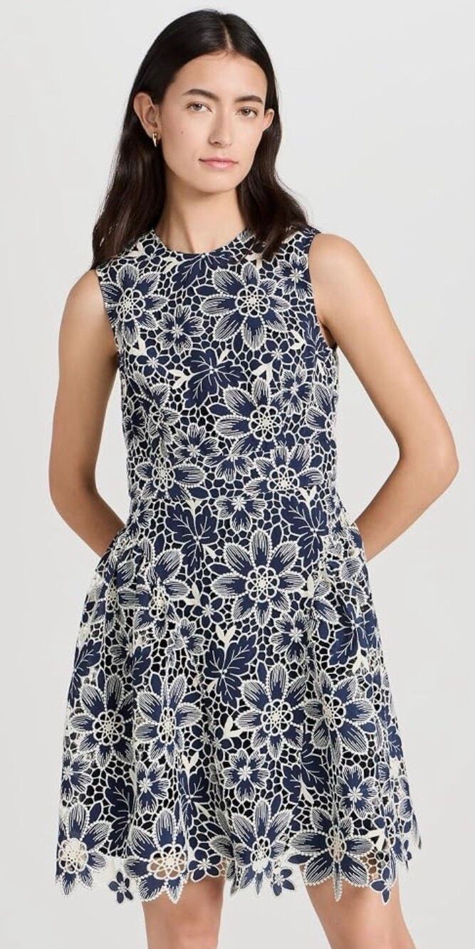Shoshanna Women's Floral Eyelet Ivy Dress Size 0 NWT